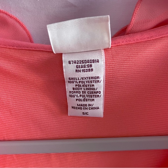 Covington Coral Chiffon Ruffle Blouse Layered Ruffle Top Women’s Small Coquette - Picture 5 of 14